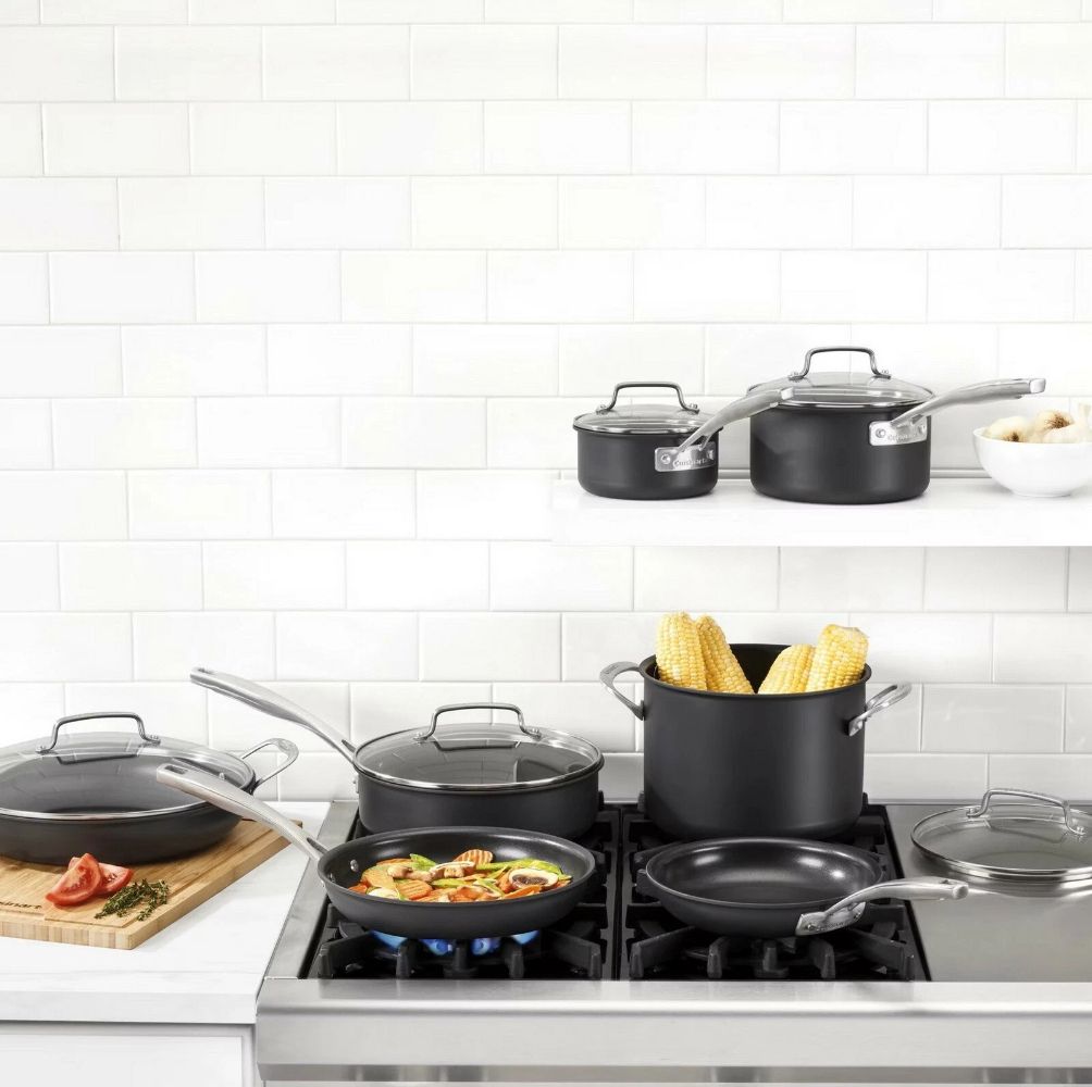 Cuisinart DSHA-12 Nonstick Cookware Set Professional Hard Anodized Glass Lids 12-Piece - Black by Cuisinart - Image 3