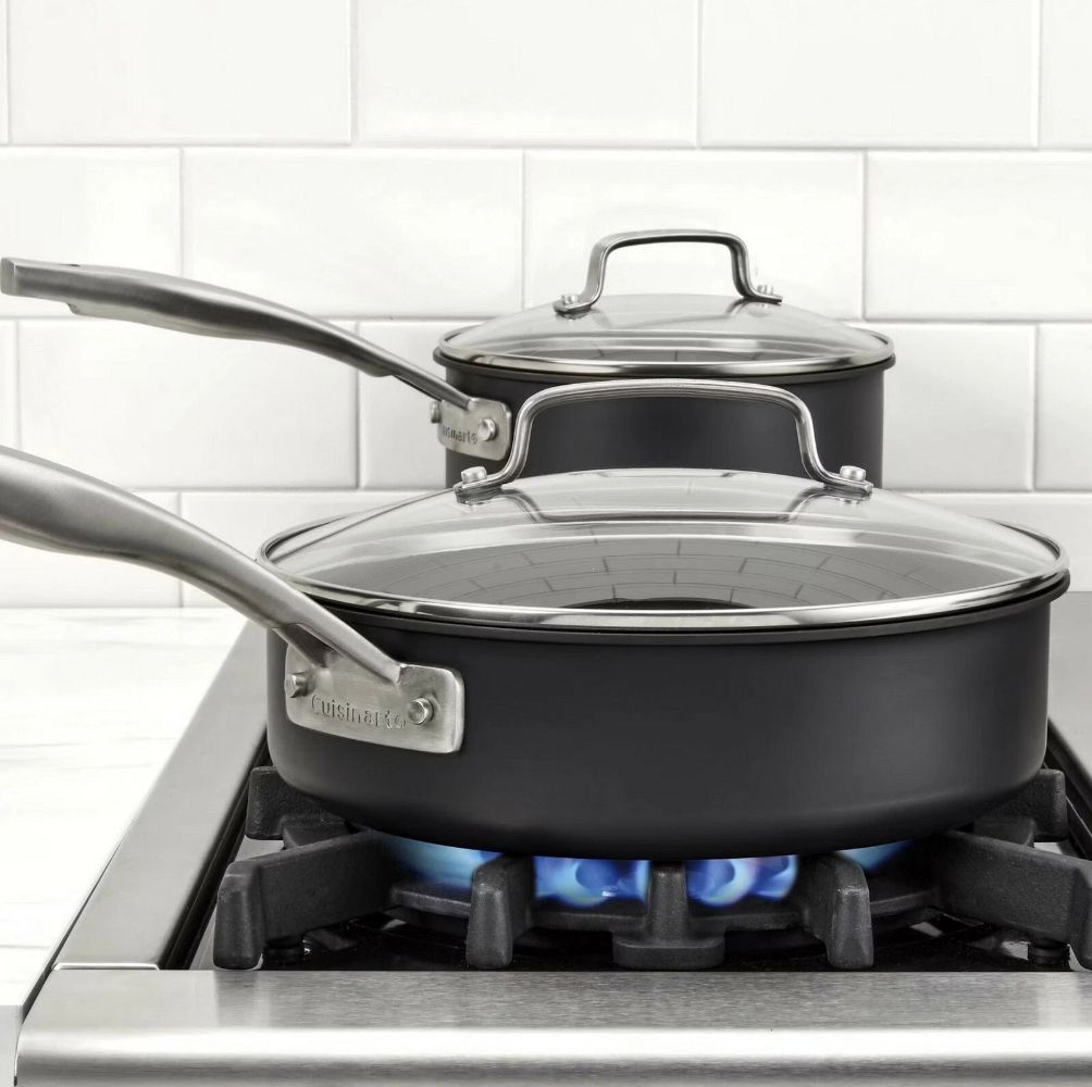 Cuisinart DSHA-12 Nonstick Cookware Set Professional Hard Anodized Glass Lids 12-Piece - Black by Cuisinart - Image 5