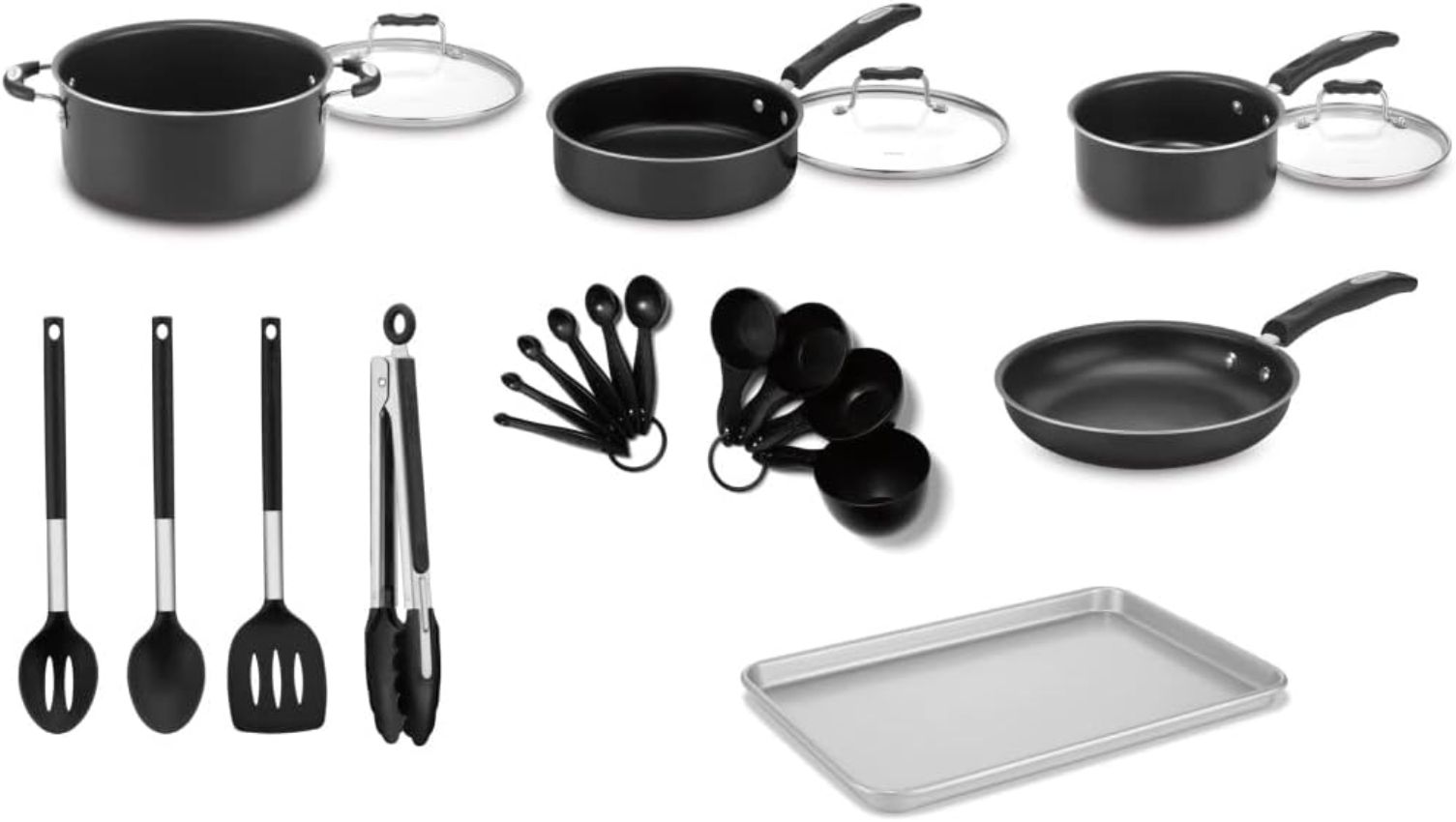 Cuisinart P55-22BK Complete Chef Nonstick Cookware Set 22-Piece - Black by Cuisinart - Image 2