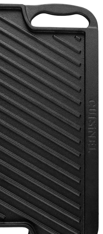 Cuisinel Cast Iron Dual Handle Flat Skillet and Griller Pan CGPD-16-9 - Black by Cuisinel - Image 2