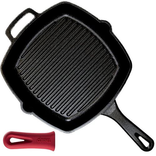 Cuisinel Cast Iron Square Grill Pan 10.5" - Black by Cuisinel - Image 2