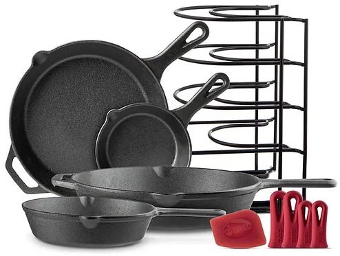 Cuisinel Chef's Basic 5 Piece Cast Iron Set CB-503 - Black by Cuisinel - Refurbished - Very Good condition - US$49.53