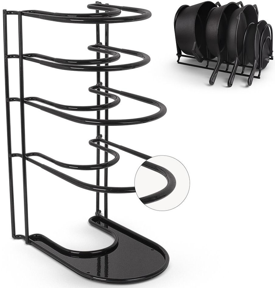 Cuisinel Heavy Duty Pan Organizer 5 Tier Rack Holds 50 LB - Black by Cuisinel - Refurbished - Very Good condition - US$34.91