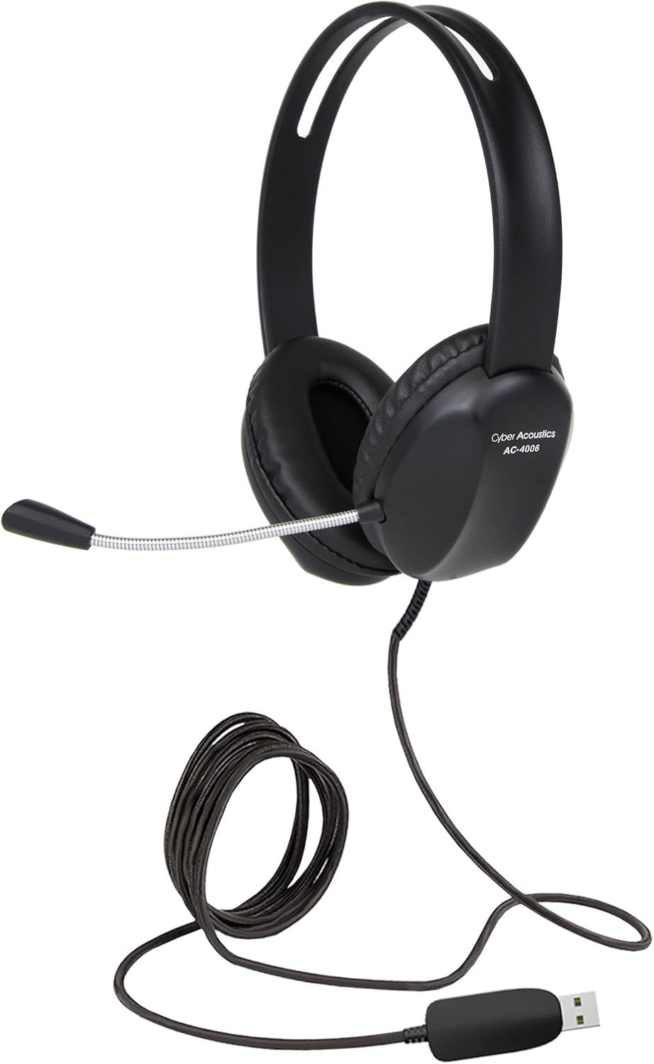 Cyber Acoustics AC-4006 USB Stereo Headset - Black by Cyber Acoustics - Refurbished - Very Good condition - US$77.71