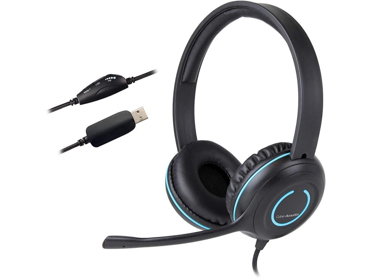 Cyber Acoustics AC-5008 USB Stereo Headset - Black by Cyber Acoustics - Image 2