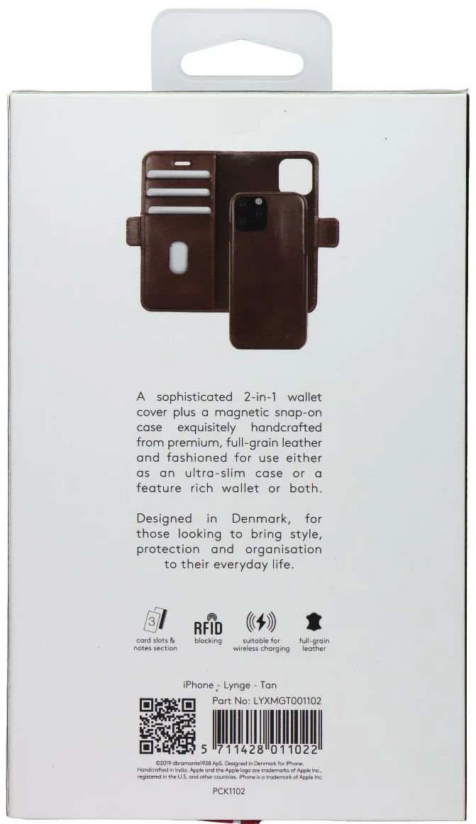 Dbramante1928 Lynge Full-Grain 2-in-1 Wallet + Magnetic Phone Case for iPhone 11 Pro Max - Brown by Dbramante1928 - Refurbished - Brand New condition - Image 3