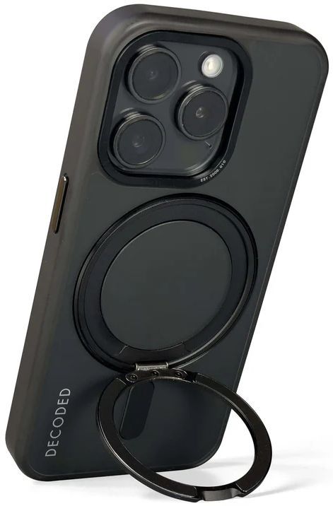 Decoded 360 Loop Stand Back Phone Case with MagSafe for iPhone 15 Pro - Frost Black by Decoded - Image 3