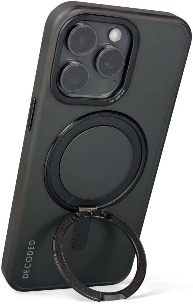 Decoded 360 Loop Stand Phone Case with MagSafe for Apple iPhone 15 Pro Max - Transparant Black by Decoded - Image 4