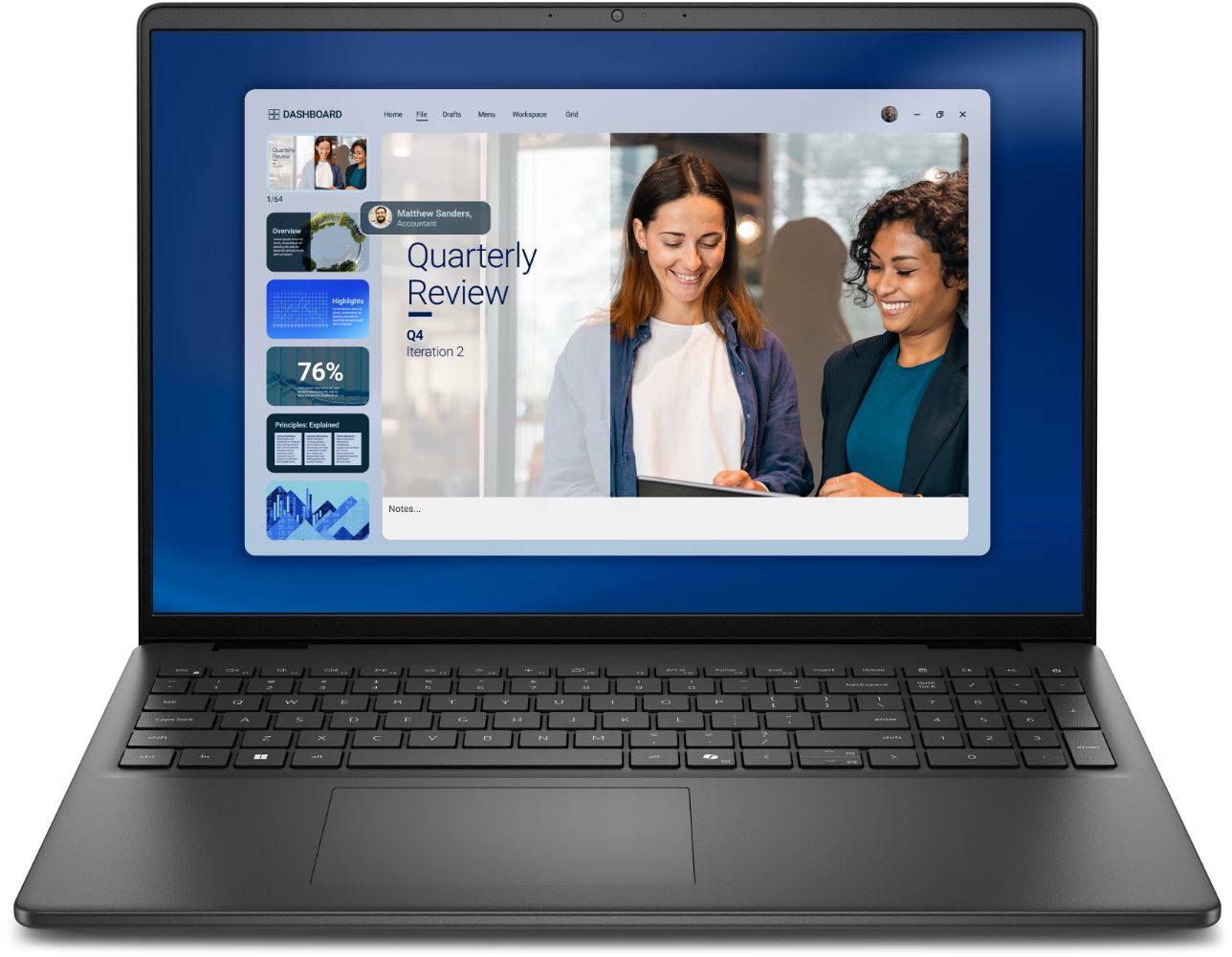 Dell 16 DC16255 Laptop 16" - Carbon Black - AMD Ryzen 7 250 3.3GHz - 32GB RAM - 2TB by Dell - Refurbished - Very Good condition