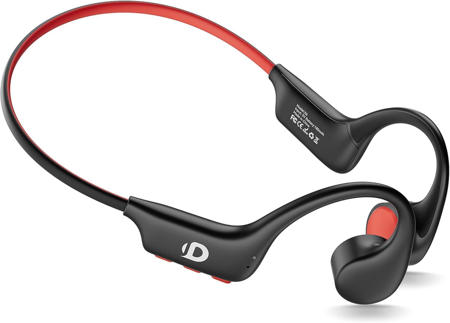 Demicea X6 Open Ear Sport Headphones - Black/Red by Demicea - Refurbished - Very Good condition - US$53.42