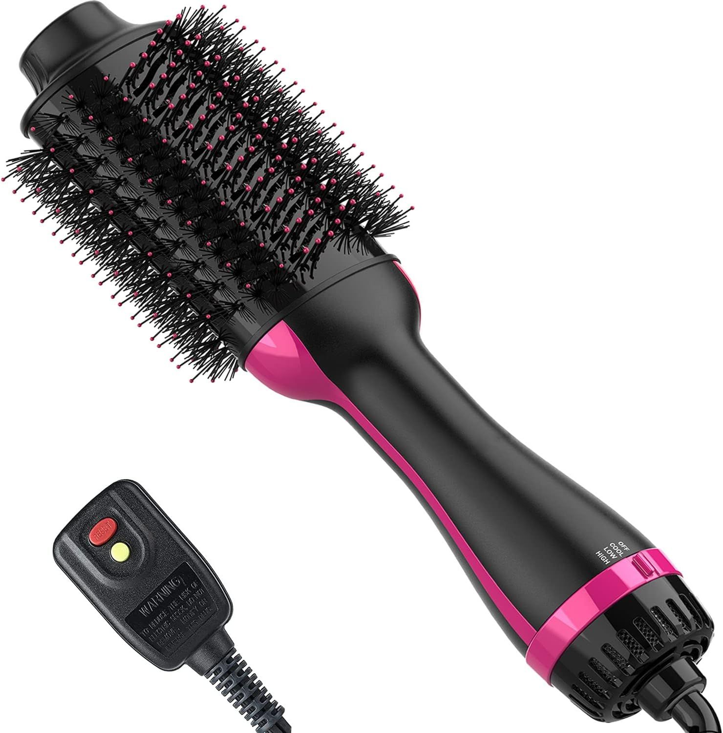 Dimecano 4-in-1 Hair Dryer and Brush - Black/Pink by Dimecano - Refurbished - Very Good condition - US$39.41