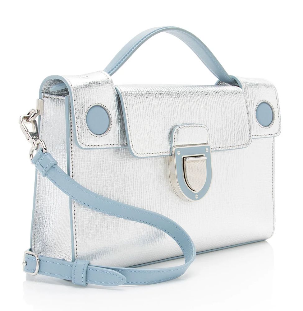 Dior Metallic Calfskin Diorever Top Handle - Calfskin - Blue/Silver by Dior - Image 2