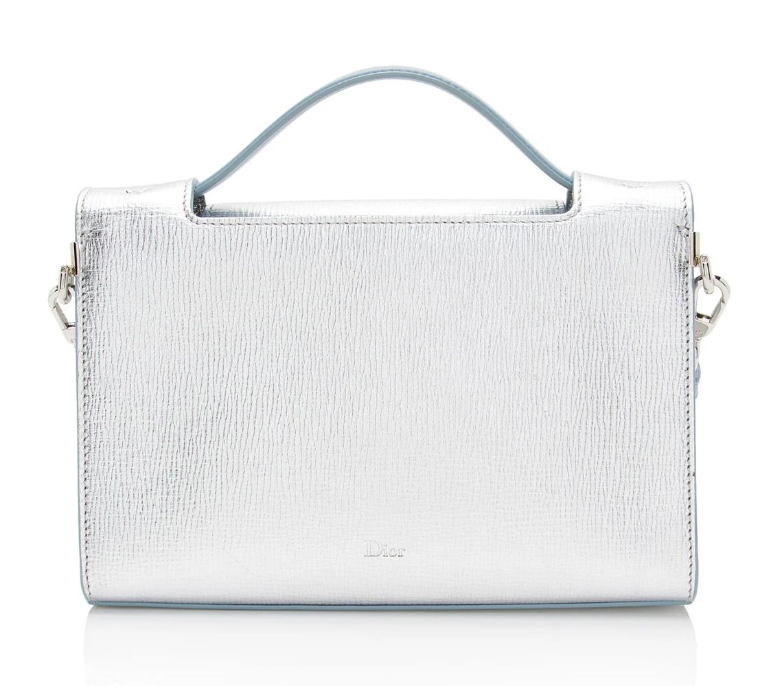 Dior Metallic Calfskin Diorever Top Handle - Calfskin - Blue/Silver by Dior - Image 3
