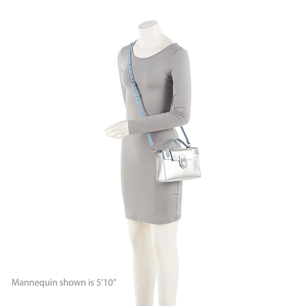 Dior Metallic Calfskin Diorever Top Handle - Calfskin - Blue/Silver by Dior - Image 5