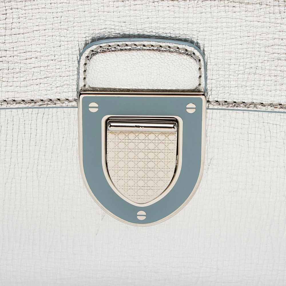 Dior Metallic Calfskin Diorever Top Handle - Calfskin - Blue/Silver by Dior - Image 10