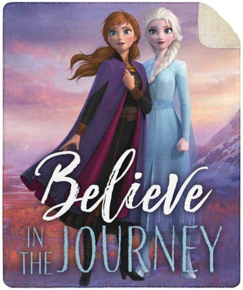 Disney Frozen II Cloud Touch Sherpa Throw Ana and Elsa Believe in the Journey (50in x 60 in) - Purple by Disney - Refurbished - Brand New condition - US$61.48