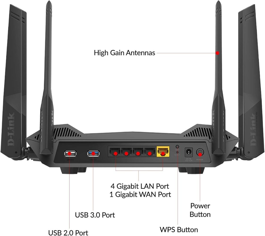 D-Link AX5400 Mesh WiFi 6 Router (DIR-X5460) - Gray by D-Link - Image 5