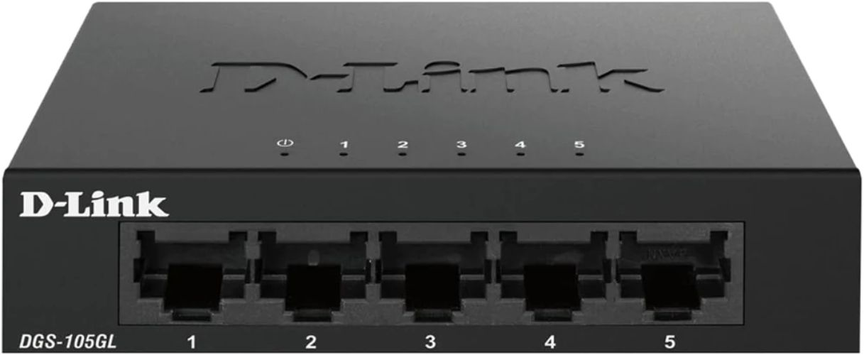 D-Link DGS-105GL 5-Port Gigabit Desktop Switch - Black by D-Link - Refurbished - Premium condition - US$25.94