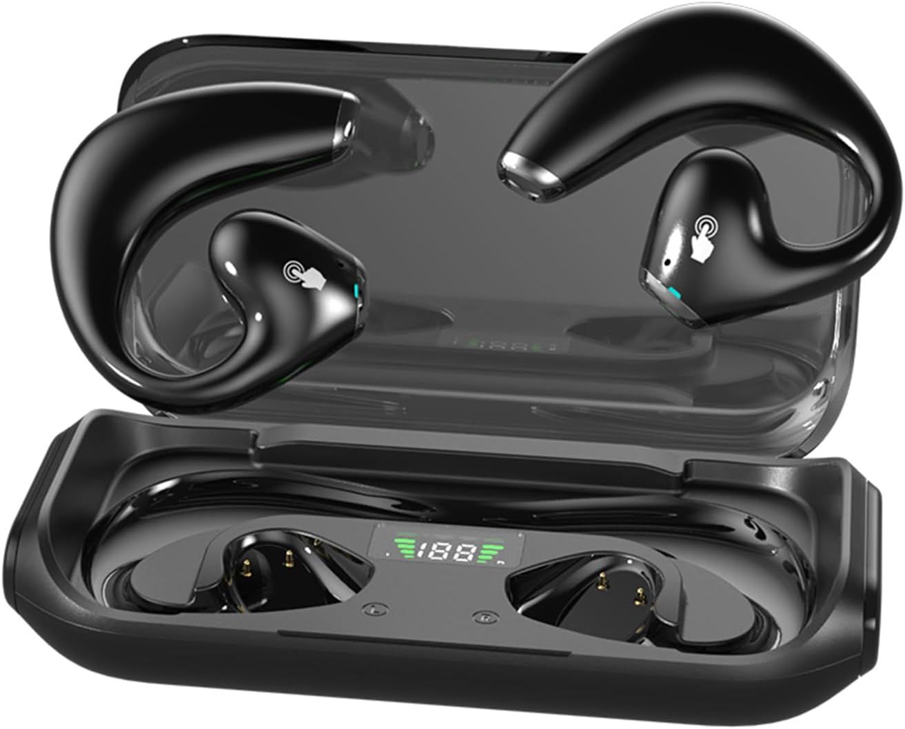 Docooler Wireless Earbuds BT5.3 Earhook Earphone Sweatproof JR04 - Black by Docooler - Refurbished - Very Good condition - US$21.63