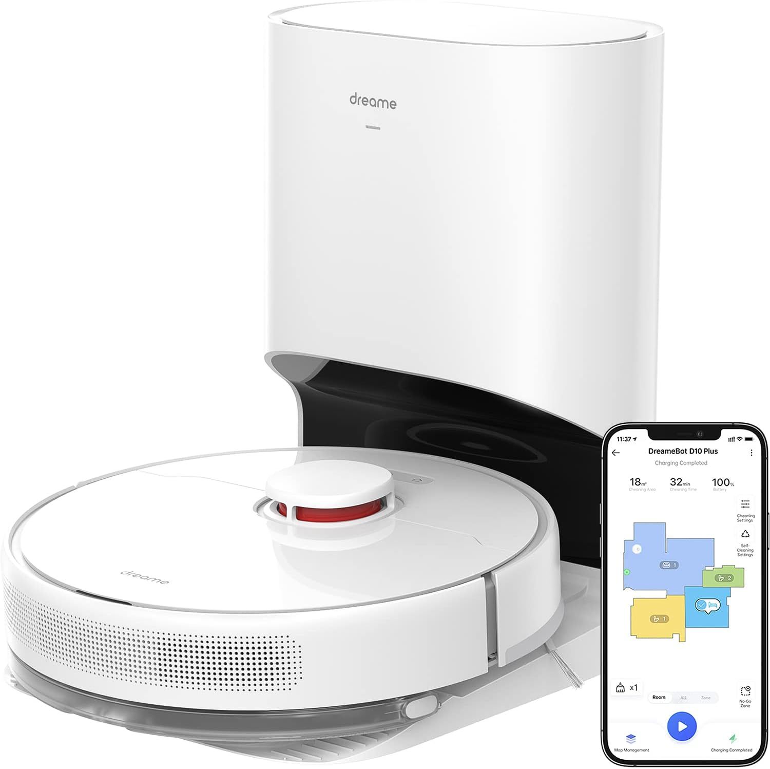 Dreame D10 Plus Robot Vacuum Cleaners - White by Dreame - Refurbished - Very Good condition - US$302.99