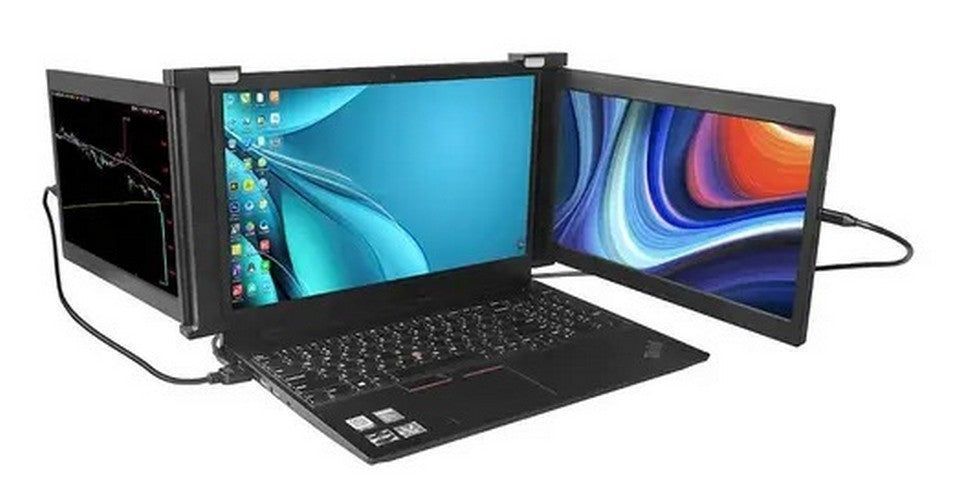P Screen Refurbished Dual Portable Triple Fold Screen Monitor Screen Extender 14 ...