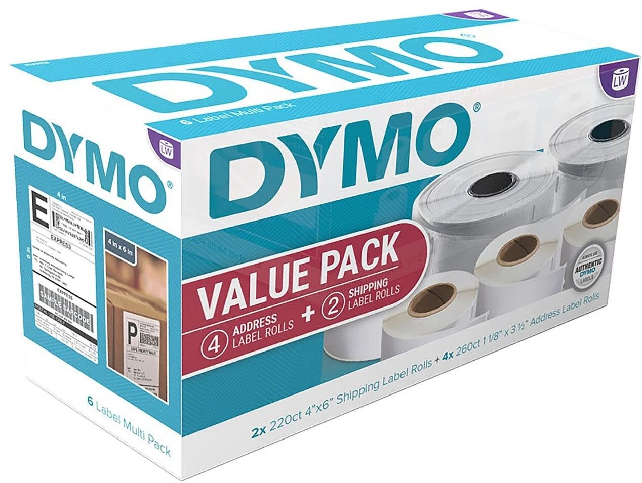 Dymo Labelwriter Value Pack White Label Rolls (6 Roll Multi Pack) - White by Dymo - Refurbished - Brand New condition - US$35.87