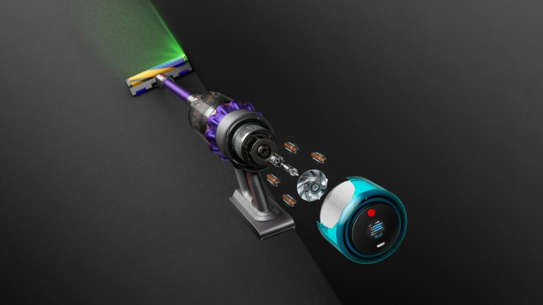 Dyson Gen5detect Absolute Cordless Stick Vacuum Cleaner - Purple/Iron/Purple by Dyson - Refurbished - Like New condition - Image 9