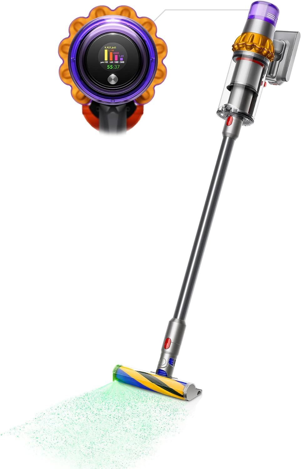 Dyson V15 Detect Cordless Vacuum Cleaner - Yellow/Iron by Dyson - Refurbished - Like New condition - US$425.98