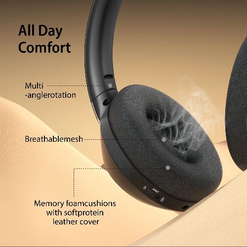 Eaorul H30 Noise Cancelling Over The Ear Headphone - Black by Eaorul - Image 2