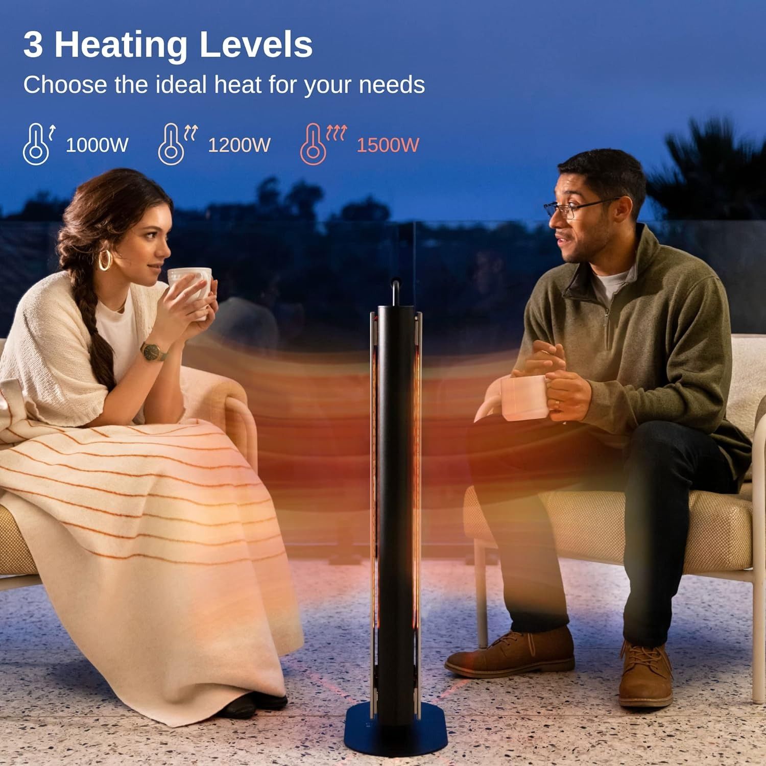East Oak 1500W Patio Heater - Black by East Oak - Refurbished - Very Good condition - Image 2