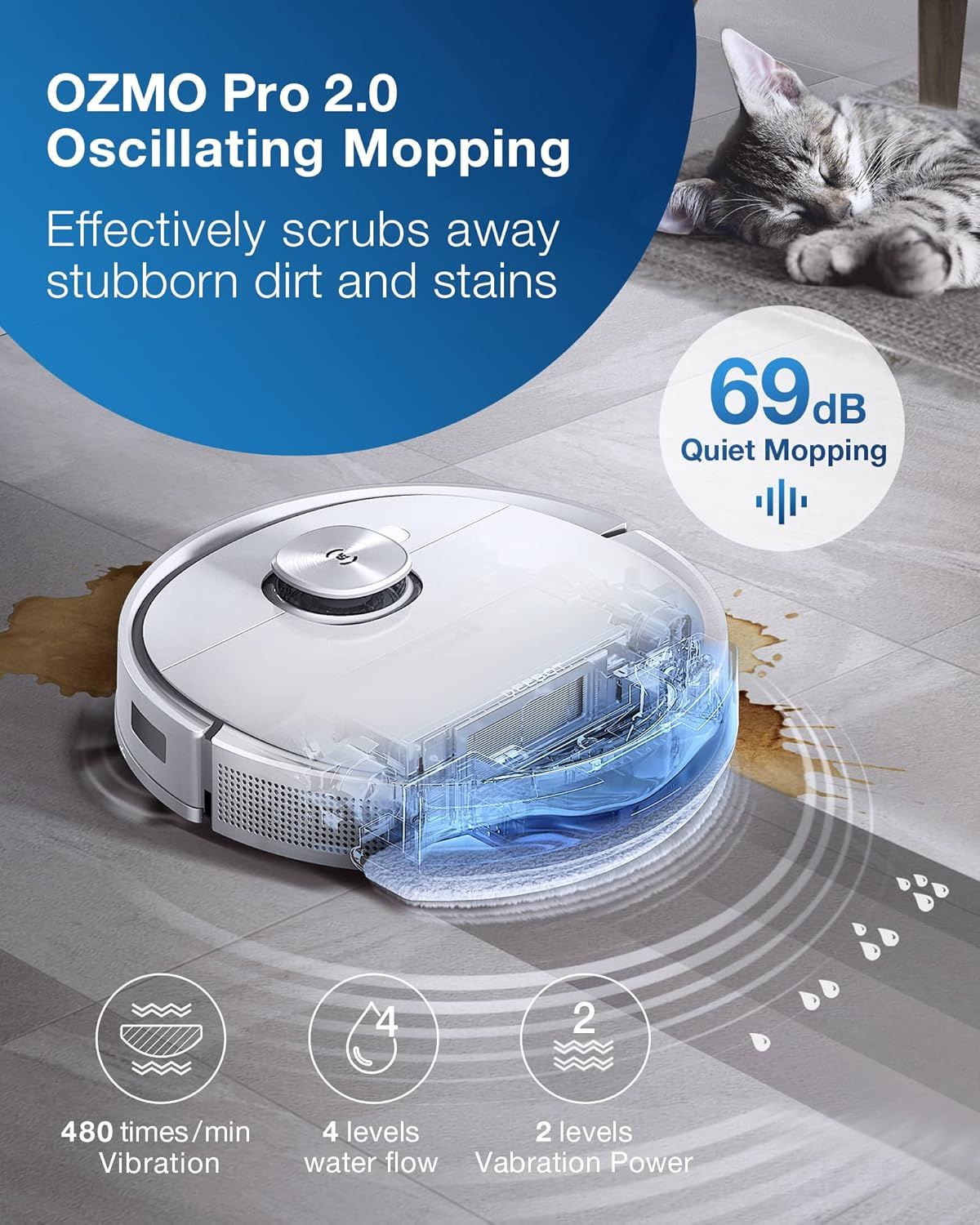Ecovacs Deebot T9+ Robot Vacuum and Mop - White by Ecovacs - Refurbished - Very Good condition - Image 2