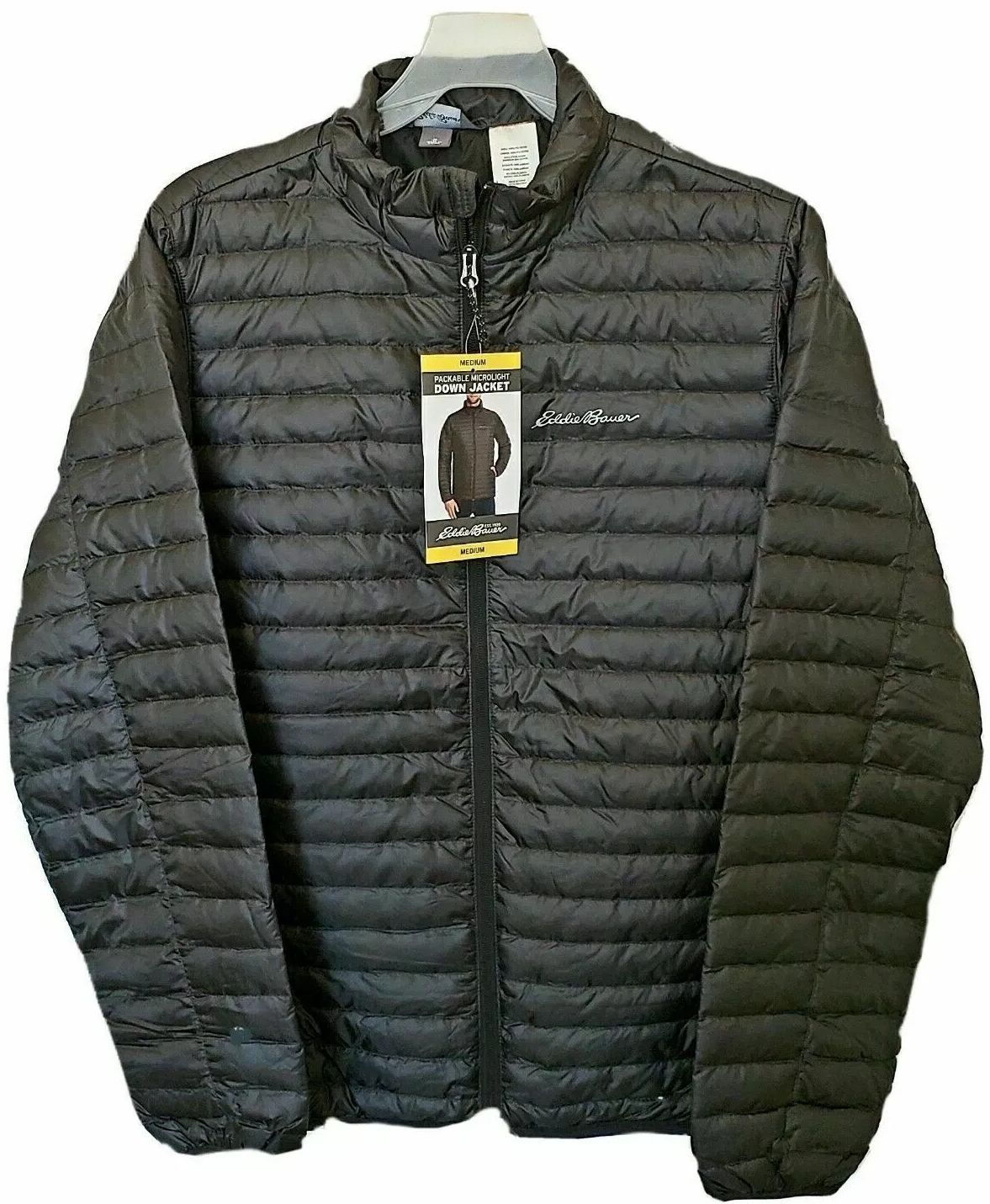 Eddie Bauer Men's Packable Microlight Down Jacket XL - Black by Eddie Bauer - Refurbished - Brand New condition - US$101.48