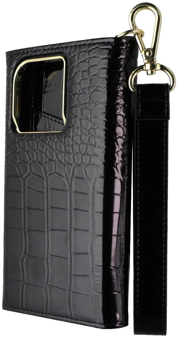 Elizabeth James Wristlet Folio Phone Case with MagSafe for iPhone 15 Pro Max - Black Croc by Elizabeth James - Refurbished - Brand New condition - US$13.93
