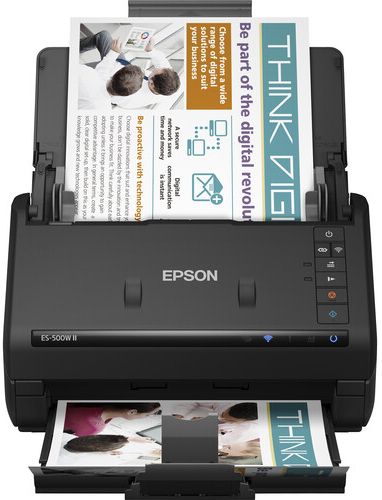 Epson ES-500W II Wireless Duplex Document Scanner - Black by Epson - Refurbished - Very Good condition - US$605.99