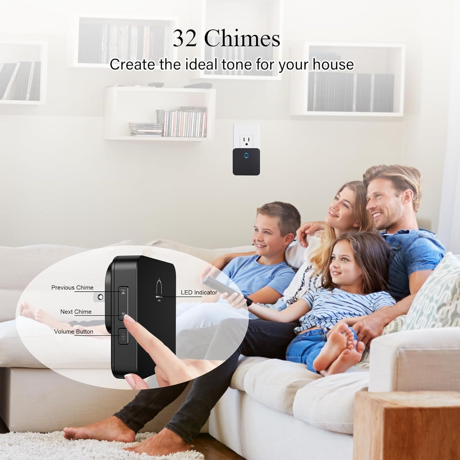Fansitc Wireless Doorbells for Home with 2 Plug-In Receivers - Black by Fansitc - Image 3