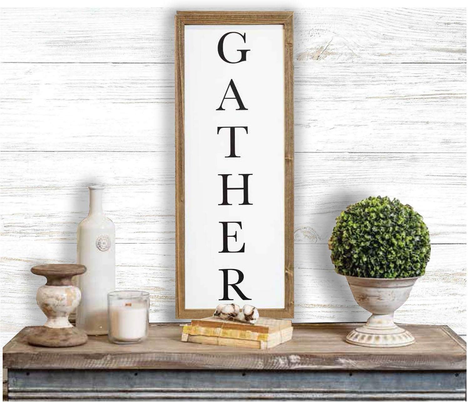Farmhouse 36" Wall Sign (Gather) - Brown by Farmhouse - Image 4