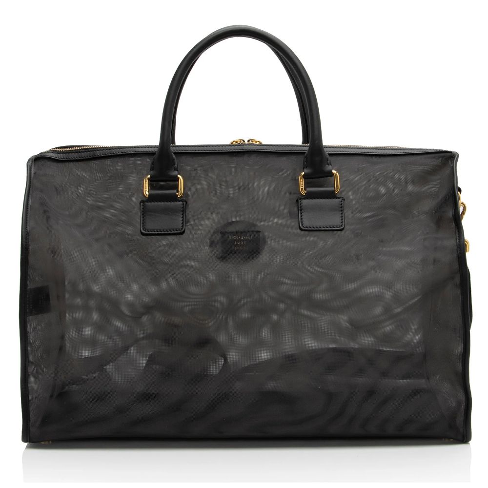 Fendi Mesh Karligraphy Duffle - Leather - Black by Fendi - Image 3