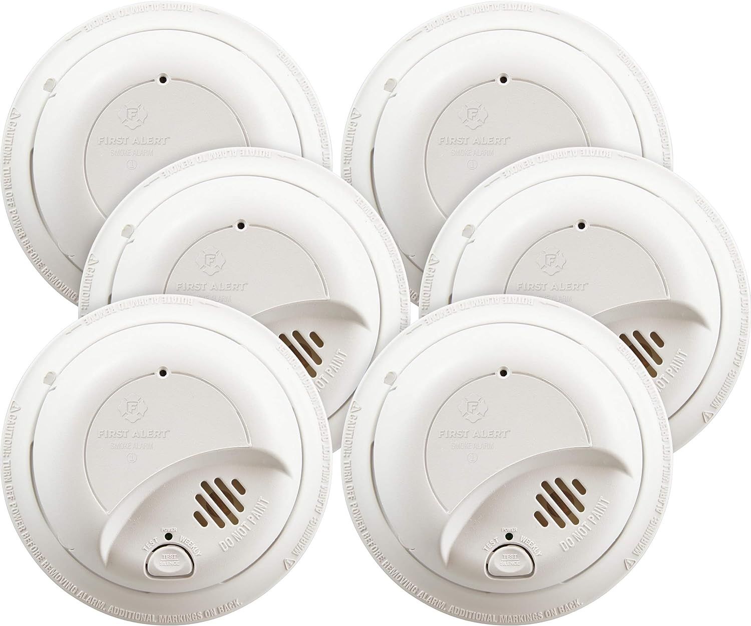 First Alert Hardwired Smoke Alarm with Battery Backup (6 Pack) - White by First Alert - Refurbished - Very Good condition - US$248.49