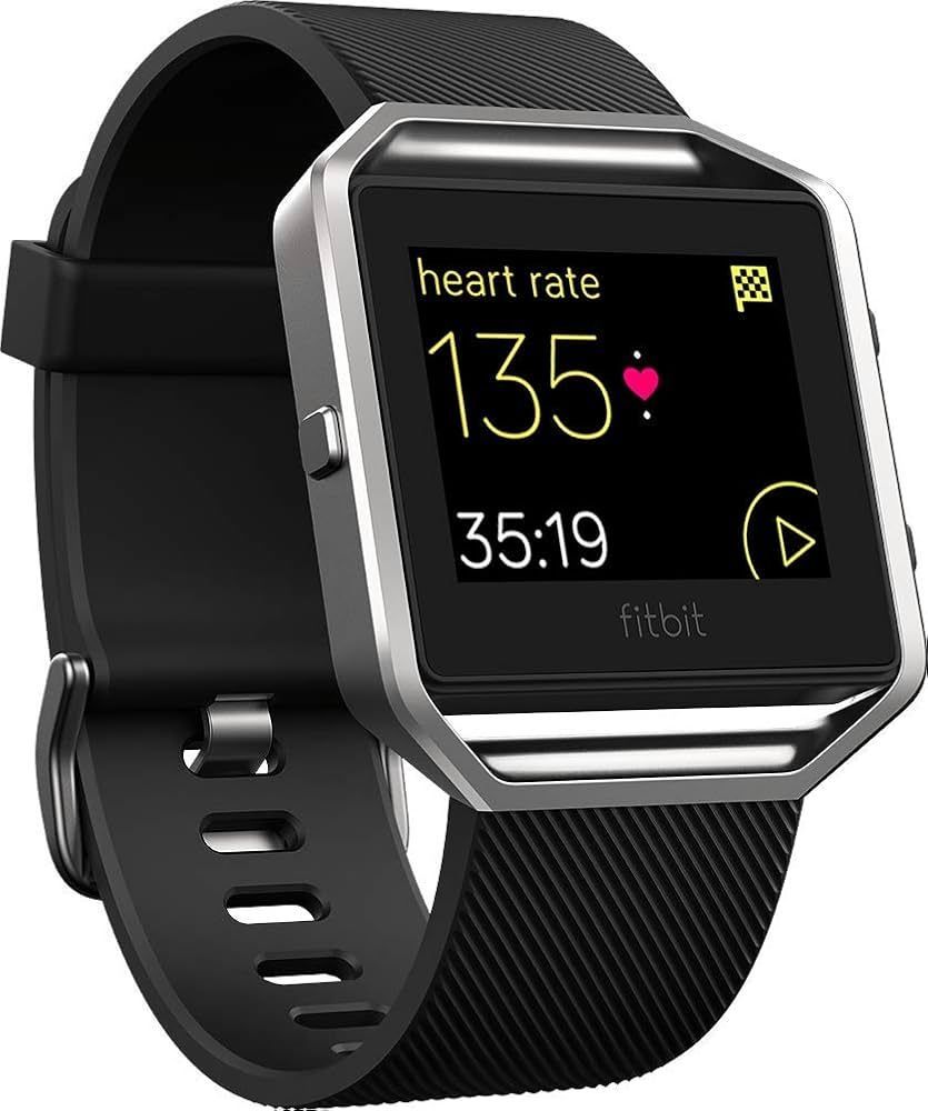 Fitbit Blaze Fitness Watch - Silver Stainless Steel Case with Black Elastomer Elastomer - Small Size by Fitbit - Refurbished - Very Good condition - US$130.99