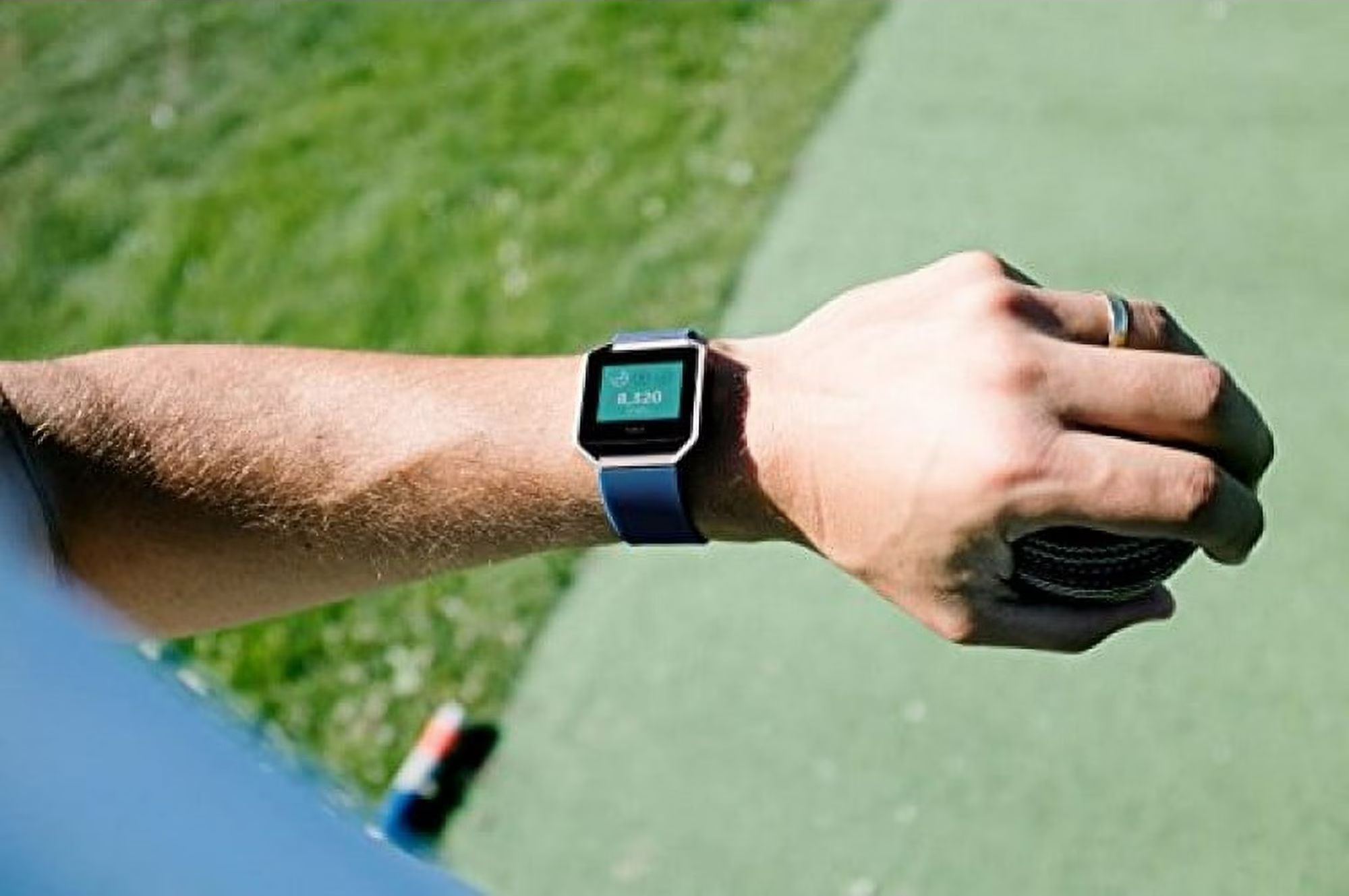 Fitbit Blaze Fitness Watch - Silver Stainless Steel Case with Blue Elastomer Elastomer - Small Size by Fitbit - Refurbished - Very Good condition - Image 5