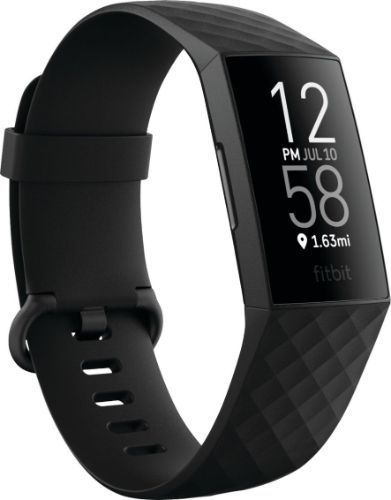 Fitbit Charge 4 Advanced Fitness Tracker - 35mm - Black Plastic Case with Black Elastomer Classic Band - Large Size by Fitbit - Refurbished - Very Good condition - Image 2