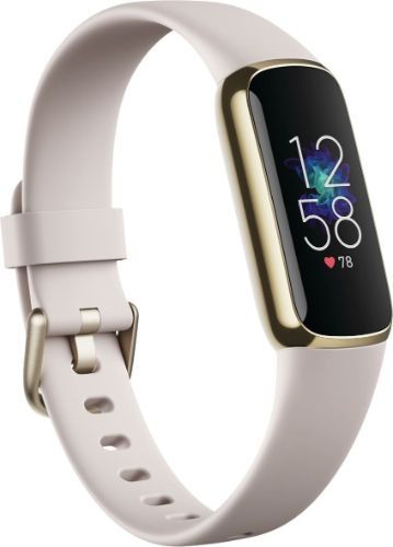 Fitbit Luxe Fitness + Wellness Tracker - 20mm - Soft Gold Stainless Steel Case with Lunar White Silicone Classic Band - Small Size by Fitbit - Refurbished - Very Good condition - Image 2
