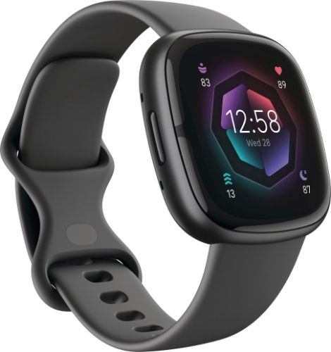 Fitbit Sense 2 Health and Fitness Smartwatch - 40mm - Graphite Aluminum Case with Shadow Grey Silicone Silicone Band by Fitbit - Refurbished - Like New condition - Image 2