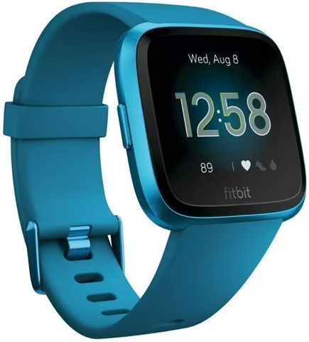 Fitbit Versa Lite Edition Smartwatch - Marina Blue Aluminum Case with Marina Blue Silicone Sport Band by Fitbit - Refurbished - Very Good condition - US$76.48
