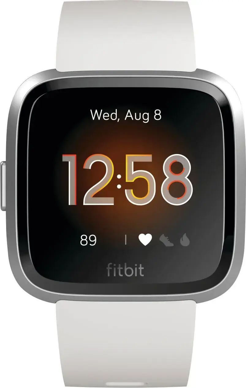 Fitbit Versa Lite Edition Smartwatch - Silver Aluminum Case with White Silicone Sport Band by Fitbit - Refurbished - Very Good condition - Image 2