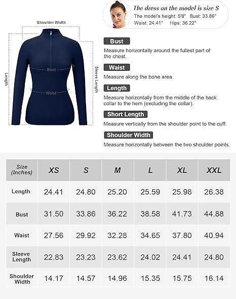 FKEEP Women's Long Sleeve Polo Shirt Golf Tennis Zipper V Neck Top - XL - Navy by FKEEP - Image 4