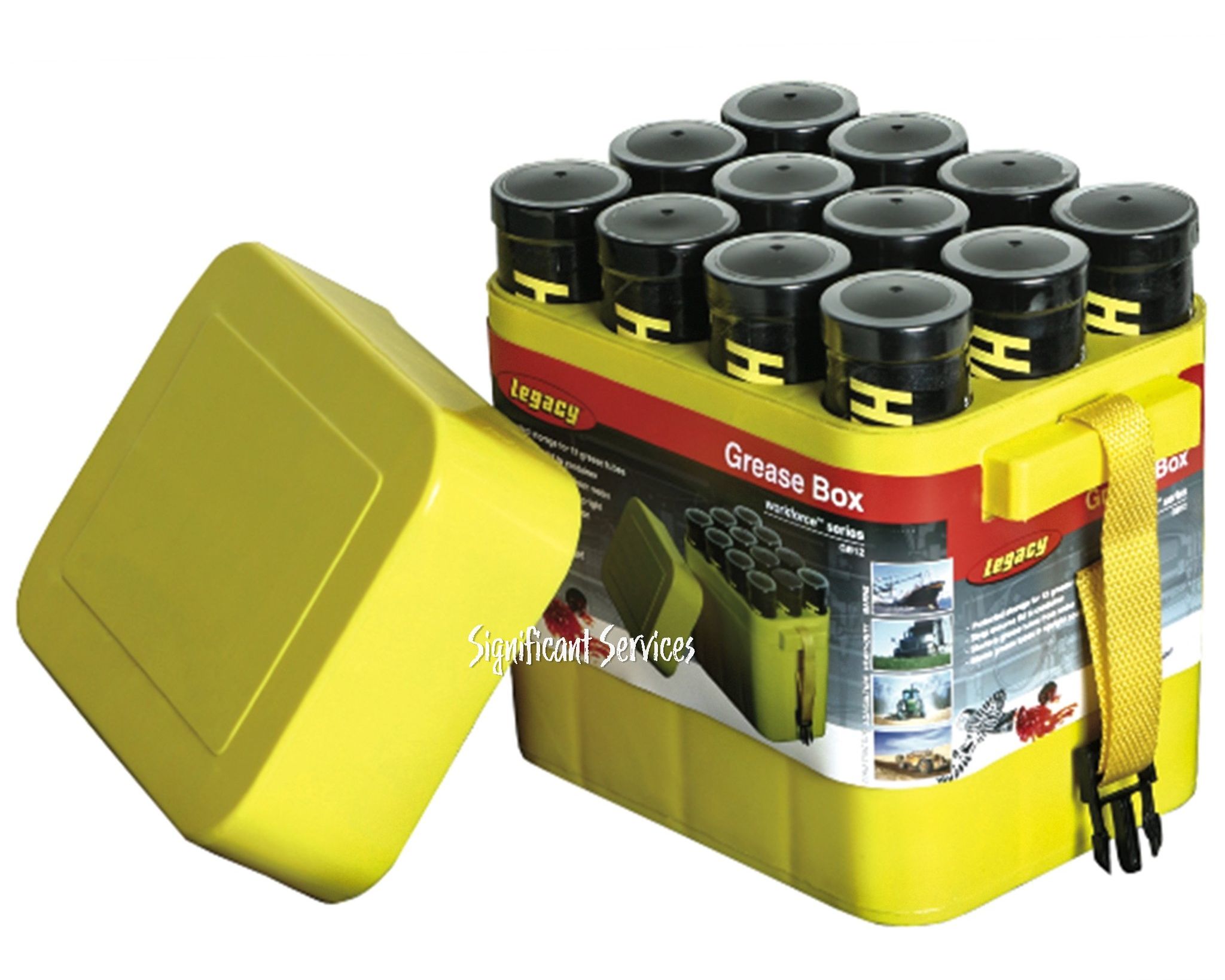 Flexzilla Legacy GCB12 Porta-Pak Grease Caulk Tube Storage Carry Box Case (12 Pack) - Yellow by Flexzilla - Image 2