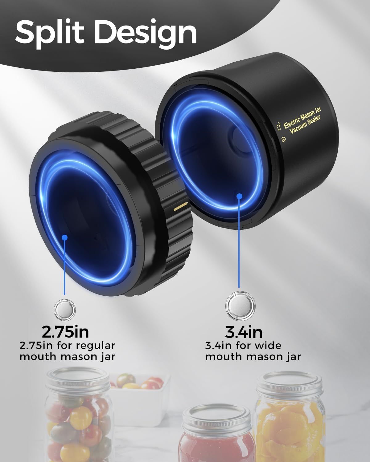 Fodmor Mason Jar Electric Vacuum Sealer - Black by Fodmor - Image 2