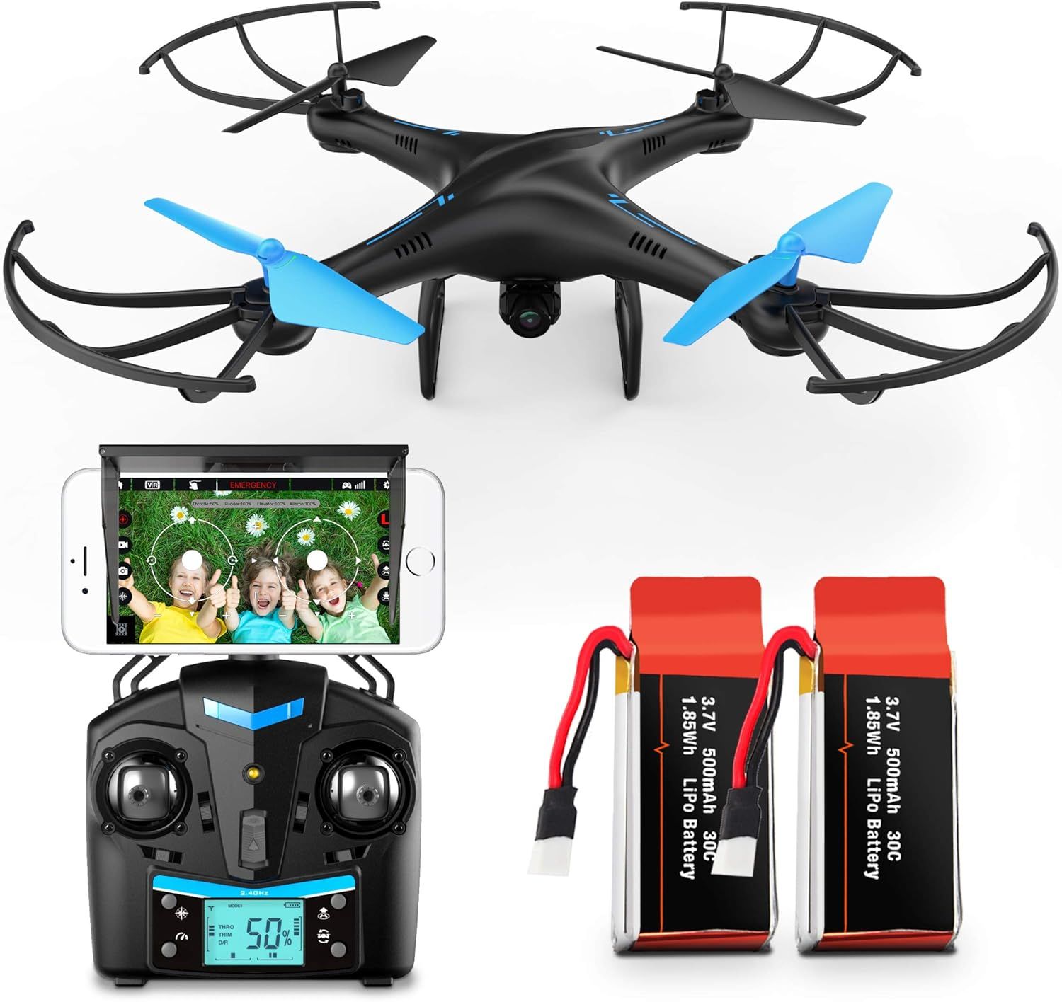 Force1 U45W FPV Drone with Camera - Black by Force1 - Refurbished - Very Good condition - US$35.15
