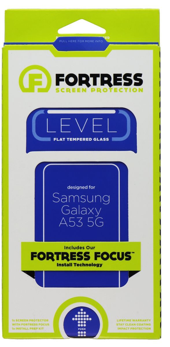 Fortress Level Flat Tempered Glass Screen Protector for Galaxy A53 (5G) - Clear by Fortress - Refurbished - Brand New condition - US$8.78